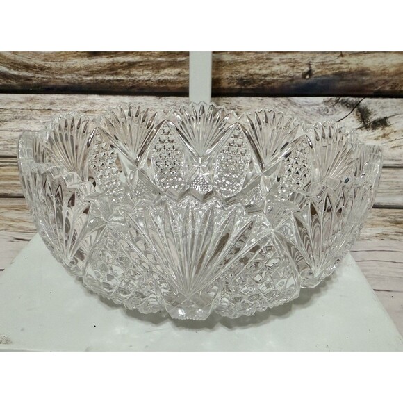 Vintage Mikasa Handcut Crystal 9 Inch Bowl Germany - Picture 2 of 8